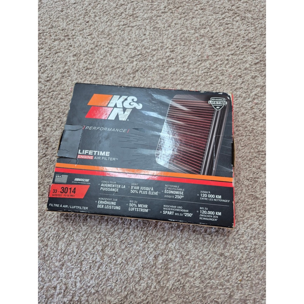 K&N 33-3014 Replacement Engine Air Filter Washable Reusable
